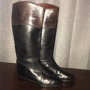 Joan And David 2 Tone Italian Leather Riding Boots